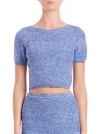 Alice   Olivia - Solange Herringbone Knit Merino Wool Crop Top at Saks Off 5th