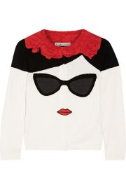 Alice   Olivia   Stace Face Frida intarsia cotton cardigan at Net A Porter