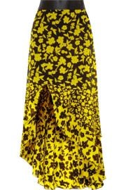 Alice   Olivia - Sueann asymmetric tiered floral-print satin-trimmed silk crepe de chine skirt at Net A Porter