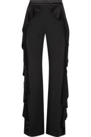 Alice   Olivia   Wallace satin ruffled-trimmed crepe wide-leg pants at Net A Porter