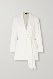 Alice   Olivia - Wheaton belted crepe blazer at Net A Porter