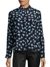 Alice   Olivia - Willa Silk Dove-Print Shirt at Saks Fifth Avenue