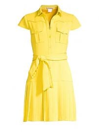 Alice   Olivia - Yoko Short-Sleeve Pleated Shirt Dress at Saks Fifth Avenue