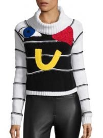 Alice   Olivia - Zita Eye Heart U Crop Turtleneck Sweater at Saks Fifth Avenue