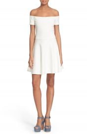 Alice   Olivia  Carisi  Off the Shoulder Fit   Flare Dress at Nordstrom