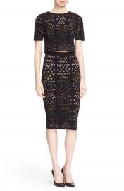 Alice   Olivia  Ines  Multicolor Pointelle Knit Crop Top at Nordstrom