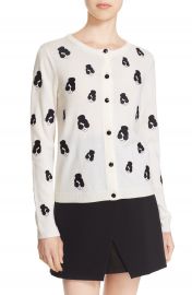 Alice   Olivia  Stacey Emoji  Embroidered Wool Cardigan at Nordstrom