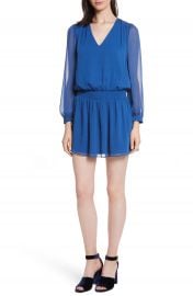 Alice   Olivia Adaline Smocked Waist Minidress at Nordstrom