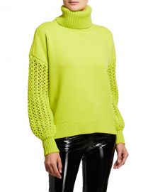 Alice   Olivia Adela Round-Hem Turtleneck Sweater at Neiman Marcus