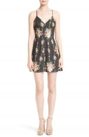 Alice   Olivia Alves Floral Fit   Flare Dress at Nordstrom