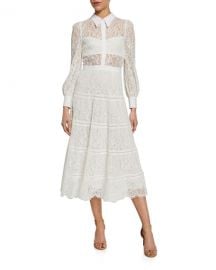 Alice   Olivia Anaya Collared Tiered Dress at Neiman Marcus