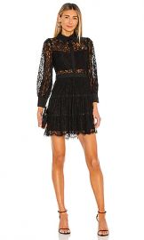 Alice   Olivia Anaya Collared Tiered Short Dress in Black from Revolve com at Revolve