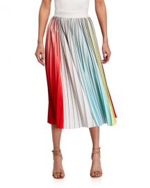 Alice   Olivia Arden Pleated Midi Skirt at Neiman Marcus