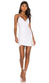 Alice   Olivia Ashanti Leather Faux Wrap Side Zip Dress in White from Revolve com at Revolve