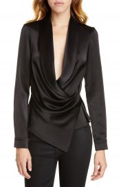 Alice   Olivia Aurora Draped Satin Top   Nordstrom at Nordstrom