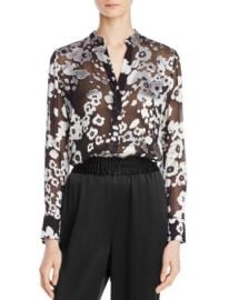 Alice   Olivia Belle Mandarin-Collar Floral-Print Blouse at Bloomingdales