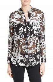 Alice   Olivia Belle Print Sheer Oversize Tunic at Nordstrom