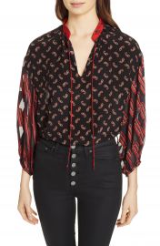 Alice   Olivia Blouson Sleeve Mixed Print Top   Nordstrom at Nordstrom