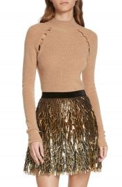 Alice   Olivia Button Cutout Wool Sweater at Nordstrom