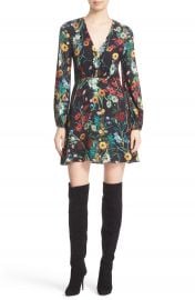 Alice   Olivia Cary Print Blouson Fit   Flare Dress  Nordstrom Exclusive at Nordstrom