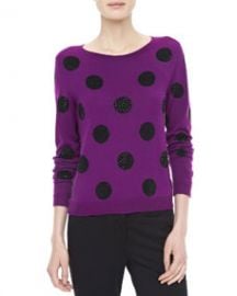 Alice   Olivia Celyn Sequin Polka Dot Sweater at Neiman Marcus