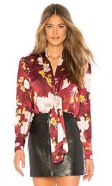 Alice   Olivia Crogan Blouse in Water Lotus Bordeaux from Revolve com at Revolve