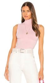 Alice   Olivia Darina Mock Neck Fitted Tank in Blush from Revolve com at Revolve