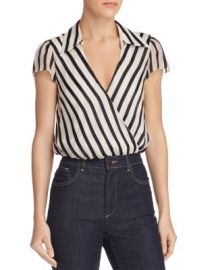 Alice   Olivia Dayer Striped Faux-Wrap Top   Bloomingdale  39 s at Bloomingdales