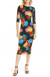 Alice Olivia Delora Fitted Midi Dress Nordstrom at Nordstrom