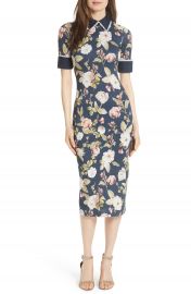 Alice   Olivia Delora Fittted Floral Dress   Nordstrom at Nordstrom