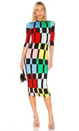 Alice   Olivia Delora Mock Neck Dress in Color Block from Revolve com at Revolve