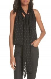 Alice   Olivia Delphine Tie Neck Top at Nordstrom