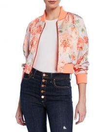 Alice   Olivia Duke Raglan-Sleeve Cropped Reversible Bomber Jacket at Neiman Marcus