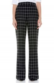 Alice   Olivia Dylan Check Cuffed Wide Leg Trousers   Nordstrom at Nordstrom