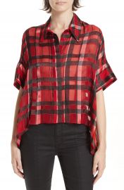 Alice   Olivia Edyth Plaid Shirt   Nordstrom at Nordstrom