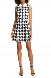 Alice   Olivia Ellis Houndstooth Zip Front Sleeveless Dress   Nordstrom at Nordstrom