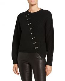 Alice   Olivia Elyse Cropped Asymmetric Pullover w  Hardware at Neiman Marcus