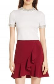 Alice   Olivia Embellished Crop Sweater at Nordstrom