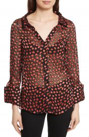 Alice   Olivia Emmerson Burnout Heart Blouse at Nordstrom