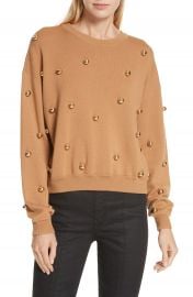 Alice   Olivia Gleeson Metal Ball Detail Wool Blend Sweater   Nordstrom at Nordstrom