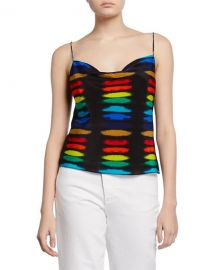 Alice   Olivia Harmon Cowl-Neck Drapey Slip Tank at Neiman Marcus