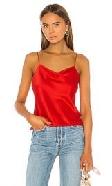 Alice   Olivia Harmon Drapey Slip Tank in Cherry from Revolve com at Revolve