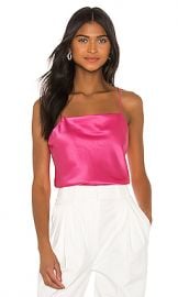 Alice   Olivia Harmon Drapey Slip Tank in Wild Pink from Revolve com at Revolve