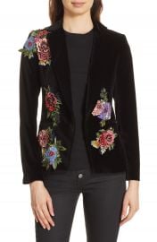 Alice   Olivia Hix Embellished Velvet Blazer at Nordstrom