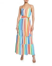 Alice   Olivia Janan Spaghetti Strap Midi Peasant Dress at Neiman Marcus