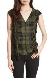 Alice   Olivia Janet Side Ruffle Blouse at Nordstrom