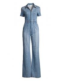 Alice   Olivia Jeans - Gorgeous Wide-Leg Denim Jumpsuit at Saks Fifth Avenue