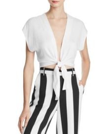 Alice   Olivia Jenara Tie-Front Top at Bloomingdales