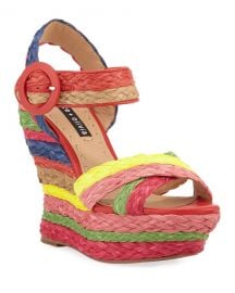 Alice   Olivia Josiey Rainbow Wedge Sandals at Neiman Marcus