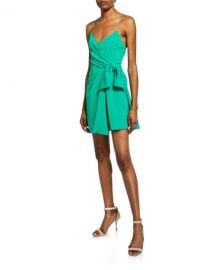 Alice   Olivia Katie Tie Wrap Mini Dress at Neiman Marcus